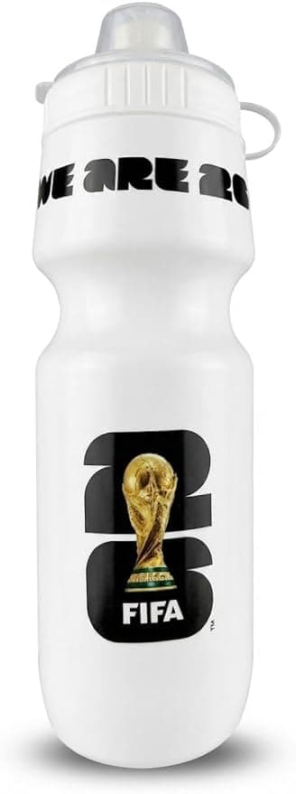 Official FIFA World Cup 2026 Edition - 24oz Refillable Squeeze Water Bottle - White